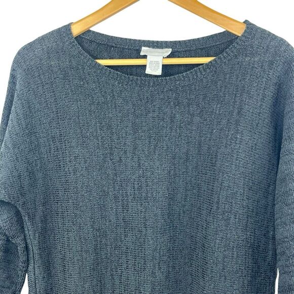 Soft Surroundings Black Patch Pocket Crewneck Tunic Sweater Size PS/PM - Picture 2 of 11